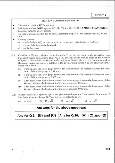 Sample Question Paper For Jee Advanced 2023 2024 Eduvark