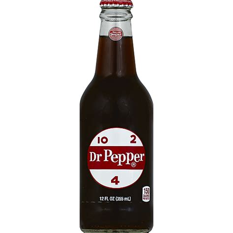 Dr Pepper Soda Made With Real Sugar 12 Ounce Glass Bottle Soft