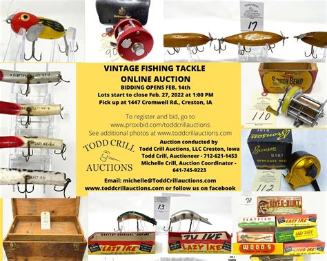 Vintage Fishing Tackle Online Only Auction Todd Crill Auctions