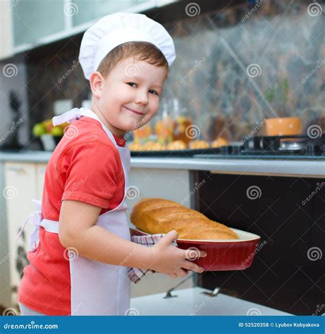 Boy Making Bread Stock Photo Image Of Child Kids Food 52520358