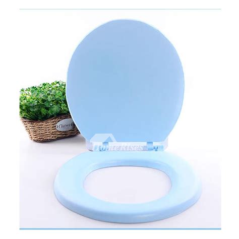 Soft Elongated Toilet Seat Eva Blue And Pink V Type Bathroom