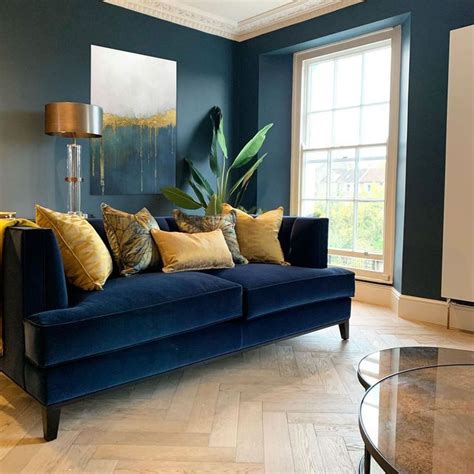 How To Decorate With A Navy Blue Sofa Leadersrooms