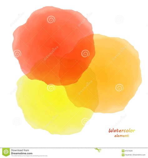 Orange Watercolor Blotch Set Of Orange Watercolor Circles Stock Vector
