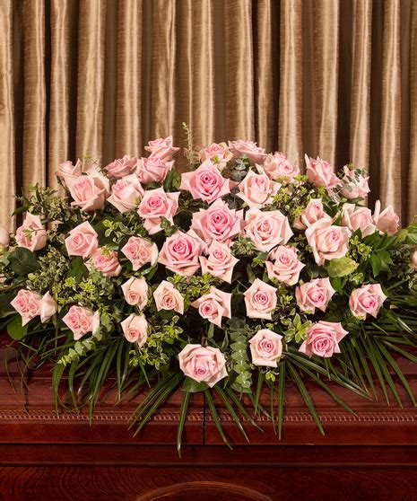 Pink Roses Casket Cover Worcester Ma Sympathy Flowers Delivered