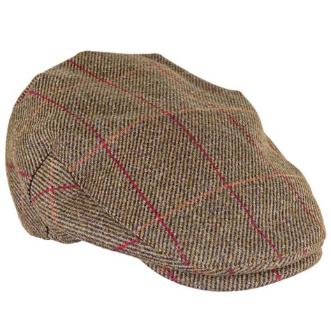 British Wool Tweed Flat Cap Waterproof Teflon Coated Deep Back Etsy