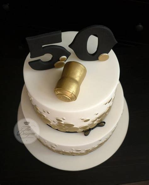 Champagne Themed 50th Birthday Cake Cake By Isabelle Cakesdecor