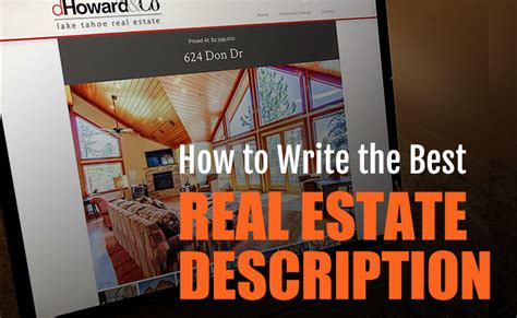 How To Write The Best Real Estate Listing Description Real Estate Web