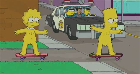 Bart Simpson Skateboarding Naked