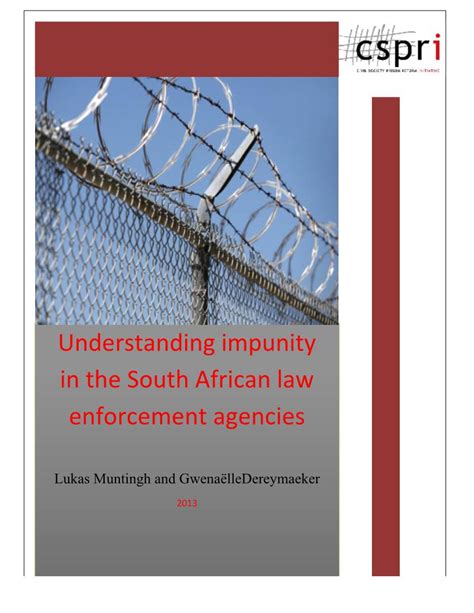 Understanding Impunity In The South African Law Enforcement Agencies Docslib