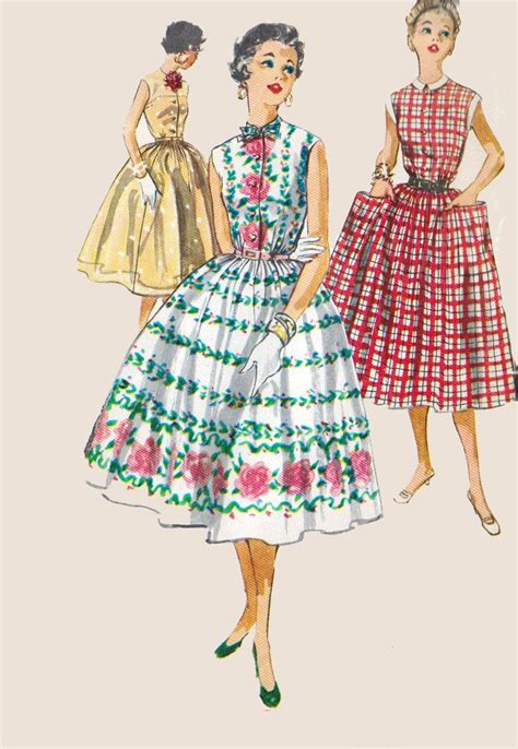 1950s Dress Patterns Simplicity Patterns Dresses Summer Dress