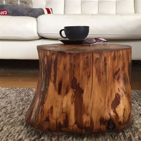Daanis Rustic Tree Stump Coffee Table