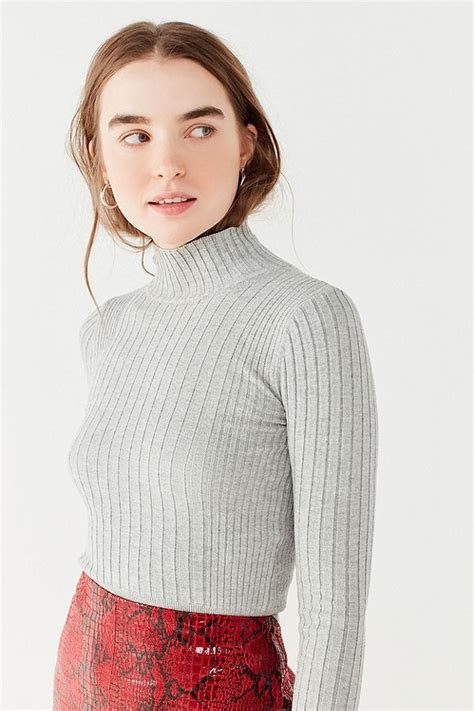 Cooperative Cindy Ribbed Mock Neck Sweater Mock Neck Sweater Sweaters Ribbed Knit Sweater