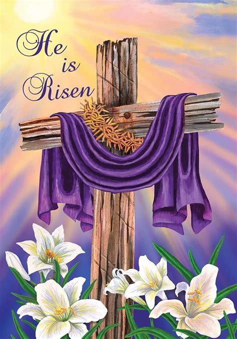 He Is Risen Cross He Has Risen Cross And Words Stock Image Image Of