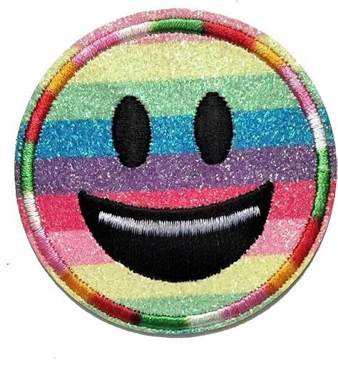 Patches Crafts Iron On Appliqueembroidered Patch Large Winking Smiley