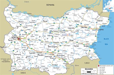 Detailed Clear Large Road Map Of Bulgaria Ezilon Maps