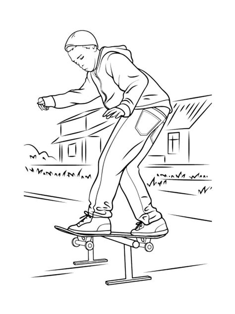 Desenhos De Um Menino No Skate Para Colorir E Imprimir Colorironline Com