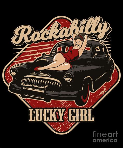 classic car rockabilly hot rod pinup girl digital art by j m fine art america