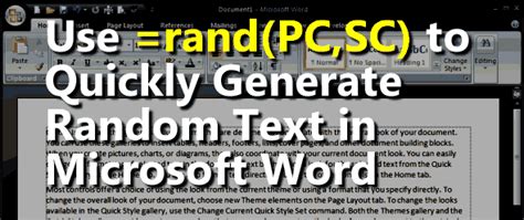 Generate Random Paragraphs And Sentences In Microsoft Word Bnpositive