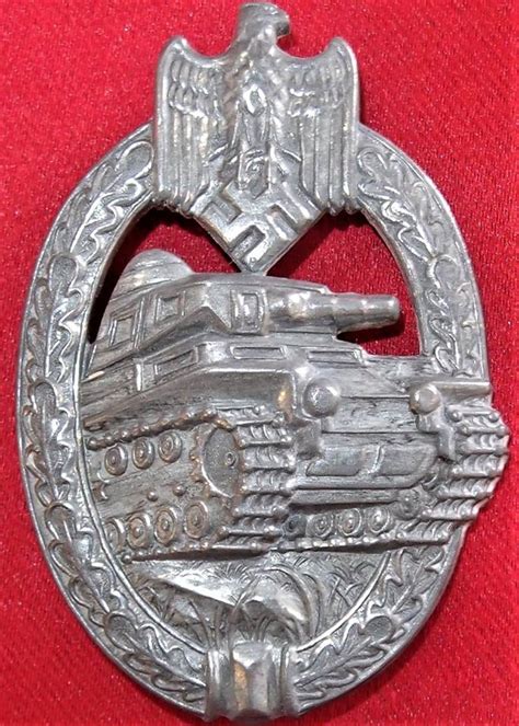 Ww2 German Army Ss Panzer Assault Badge In Silver By Adolf Scholze Jb