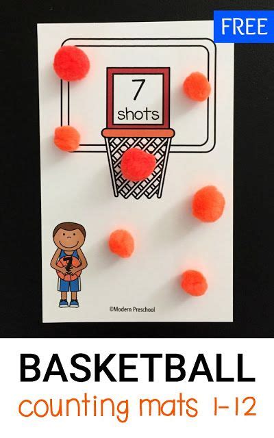 Basketball Shots Counting Mats Preschool Crafts Sports Theme