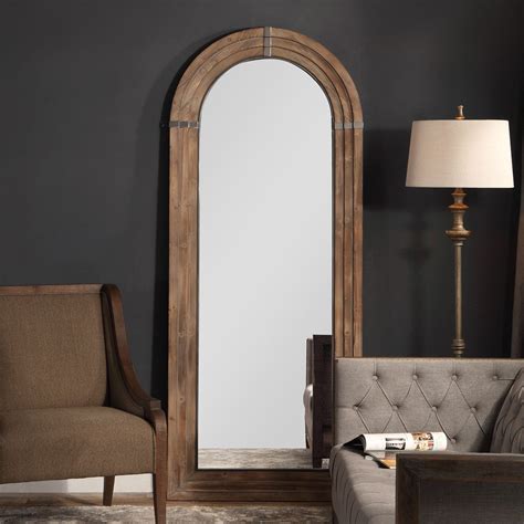 Uttermost Vasari Wooden Arch Leaning Floor Mirror 335w X 82h In