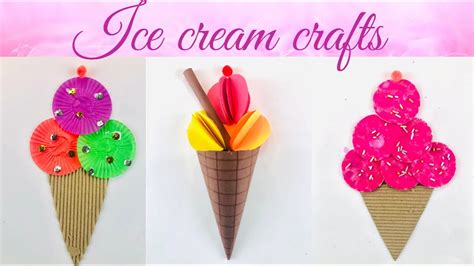 3 Easy Ice Cream Crafts For Kids🍨 Cupcake Linercotton Pad Ice Cream