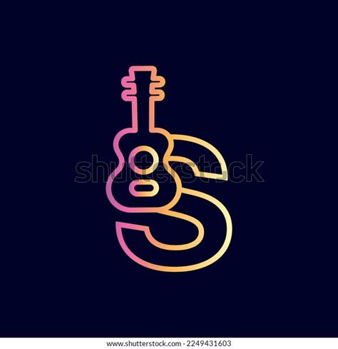 Guitar Music Logo Design Brand Letter Stock Vector (Royalty Free