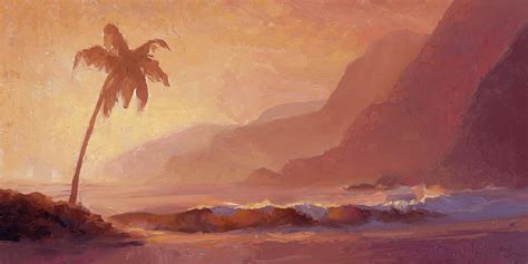 Dreams Of Hawaii Tropical Beach Sunset Paradise Landscape Painting