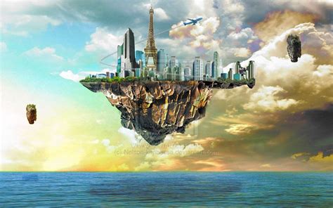Flying City By Nelson Kimbassa On Deviantart Castle In The Sky Floating City Floating