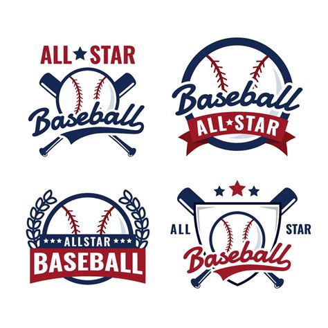 Baseball All Star Badge Logo 211641 Vector Art At Vecteezy