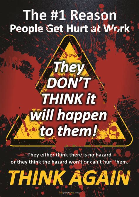 A3 Size Workplace Safety Poster Encouraging Workers To Think About What
