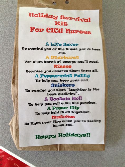 holiday survival kit for nurses holiday survival kit nicu nurse t funny nurse quotes