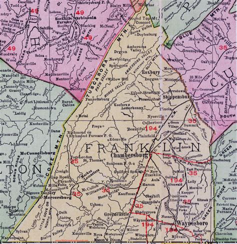 Franklin County Pennsylvania 1911 Map By Rand Mcnally Chambersburg