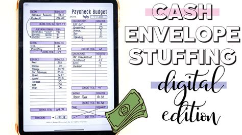 Cash Envelope Stuffing Digital Planner Edition Naturally Lizzie Youtube