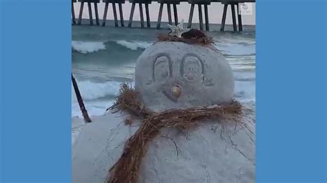 Sand Snowmen Seen On Florida Beach Video Abc News