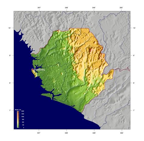 Large Physical Map Of Sierra Leone Sierra Leone Africa Mapsland