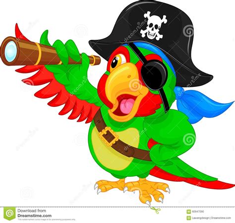 Pirate Parrot Cartoon Stock Vector Illustration Of Showing 60947090