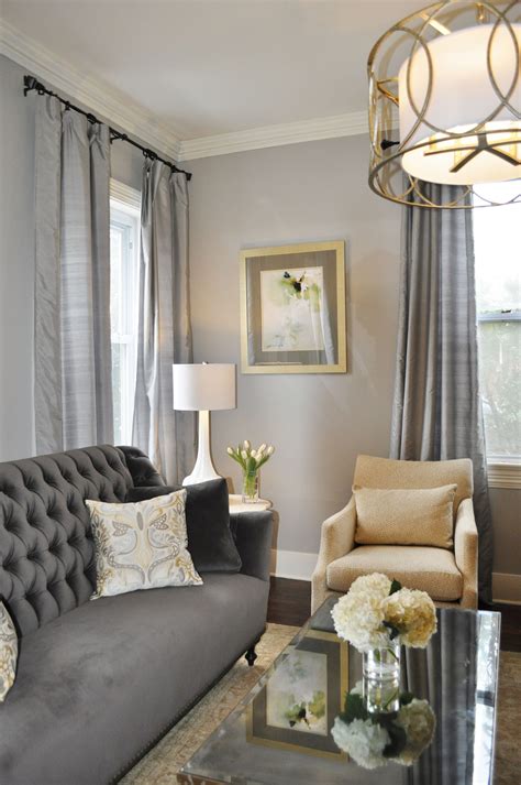 Gray Traditional Living Room Elegant Gray Living Room Tufted Sofa
