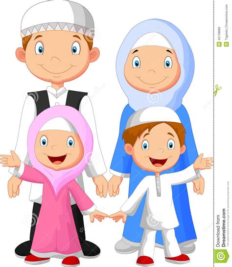 Gambar Kartun Muslimah Keluarga Bahagia Adzka