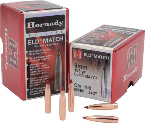 Hornady Eld Match Bullets 6mm Caliber 108 Grain Sample Pack