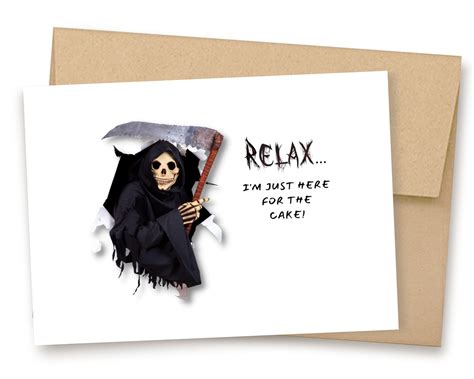Grim Reaper Birthday Card Cheeky Birthday Card Dark Humor Etsy