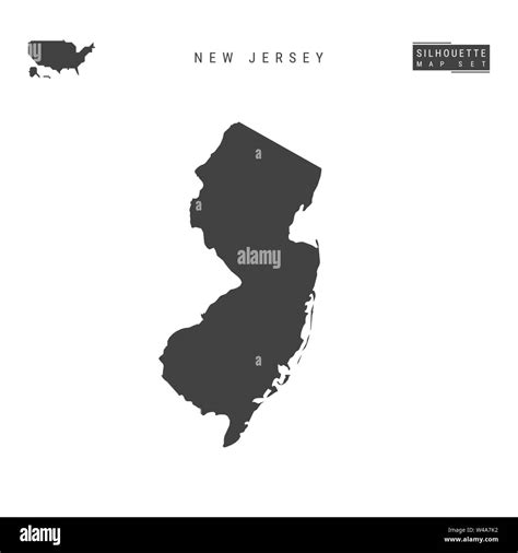 New Jersey Us State Blank Vector Map Isolated On White Background High