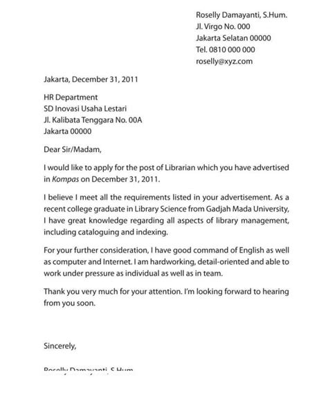 Contoh Surat Lamaran Kerja Dengan Bahasa Inggris Homecare