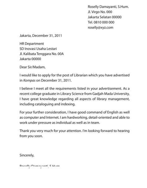 13+ Fresh Graduate Contoh Surat Lamaran Pekerjaan Yang Baik Dan Benar