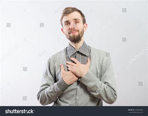 Man Holding His Hand On His Stock Photo 247606885 Shutterstock