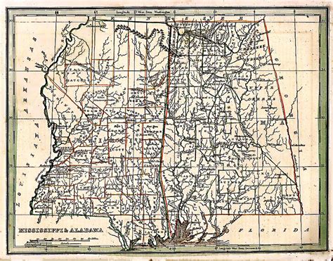 Map 1835 Alabama And Mississippi Digital Alabama