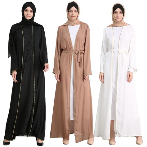 Women Muslim Open Cardigan Abaya Middle East Gown Jilbab Cocktail
