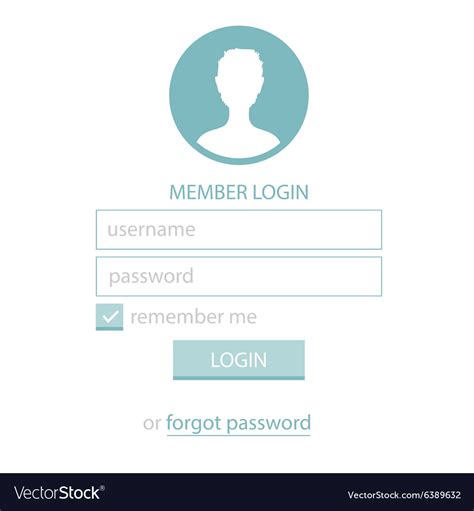 Member Login Page Template Royalty Free Vector Image