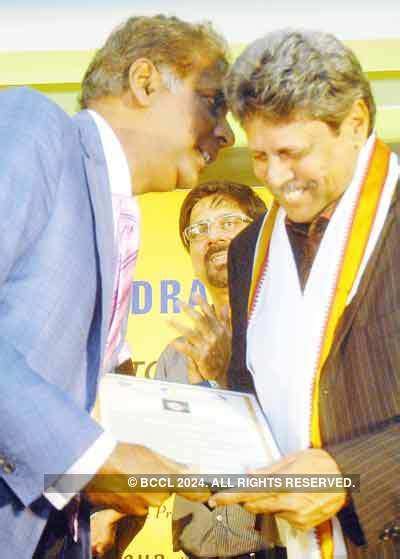 Srikanth With Kapil Dev At A Function On January 11 2011 Where He Was