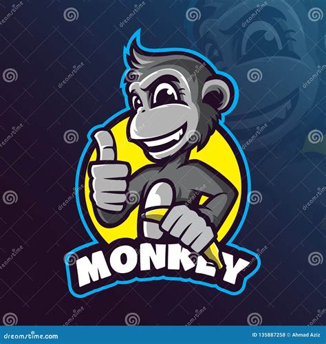 Monkey Mascot Logo Design Vector With Modern Illustration Concept Style